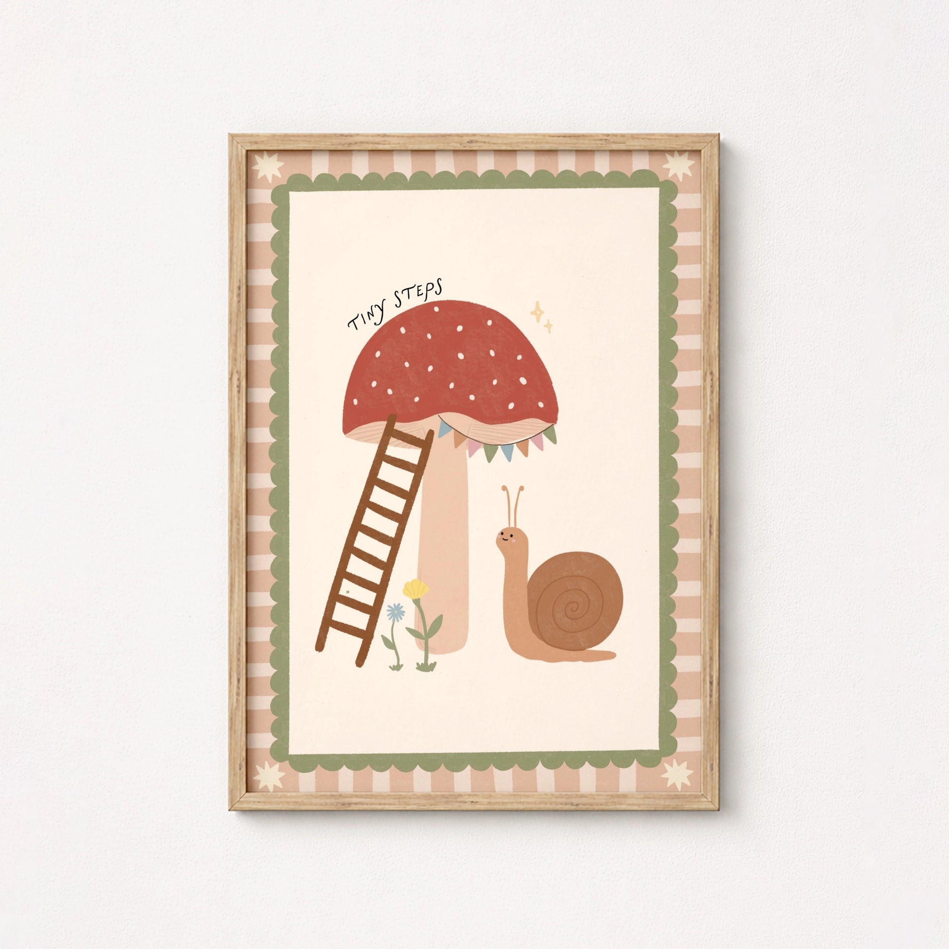 Snail Mushroom Nursery Wall Art