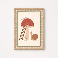 Snail Mushroom Nursery Wall Art