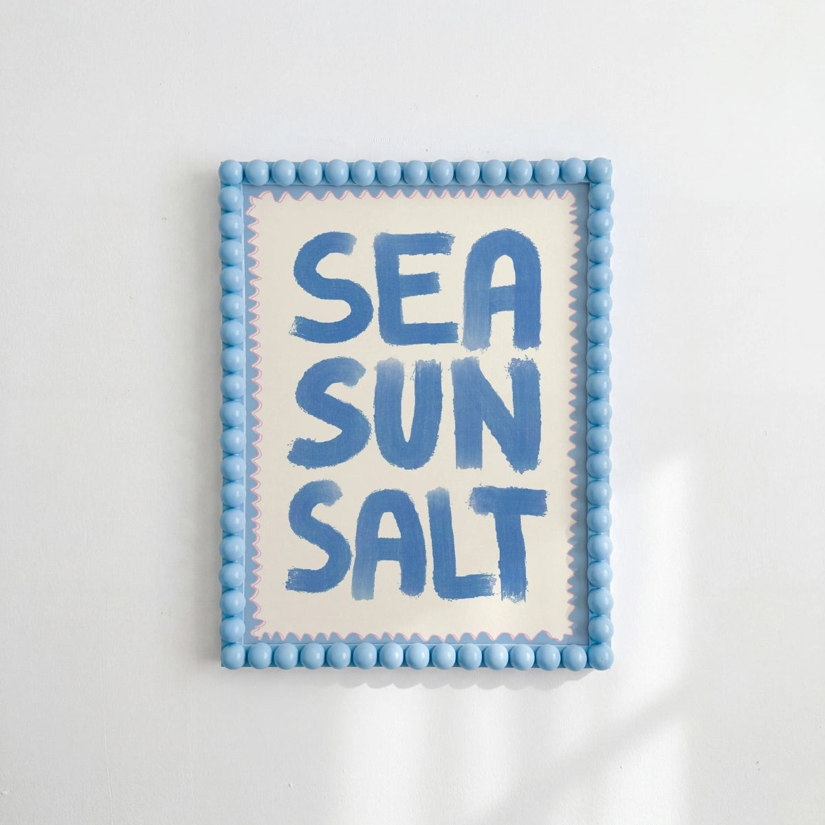 Décoration murale « Mer Soleil Sel » – Impression côtière audacieuse, Décoration murale sur le thème de la côte