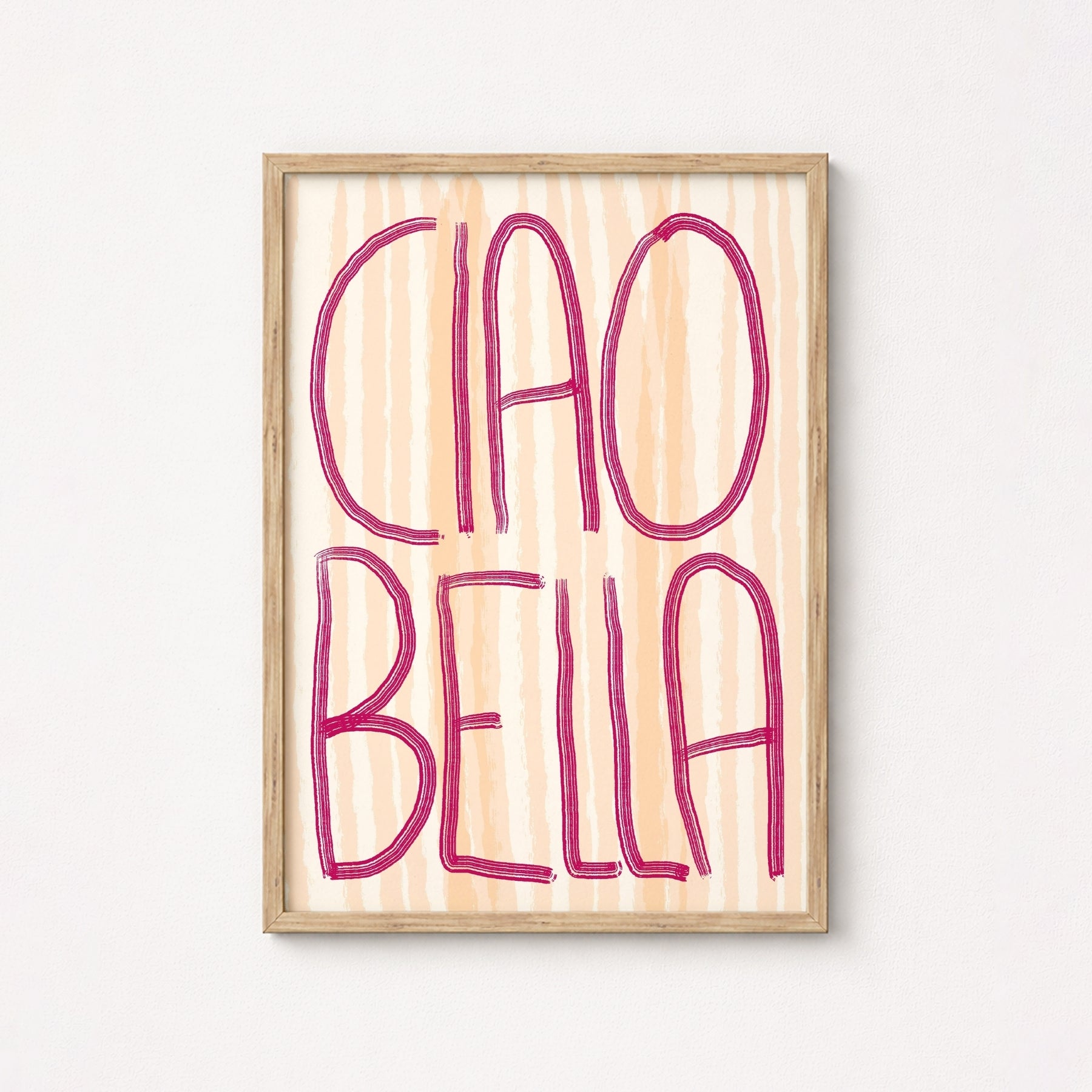 Arte de Pared Ciao Bella – Impresión de Tipografía Italiana Audaz