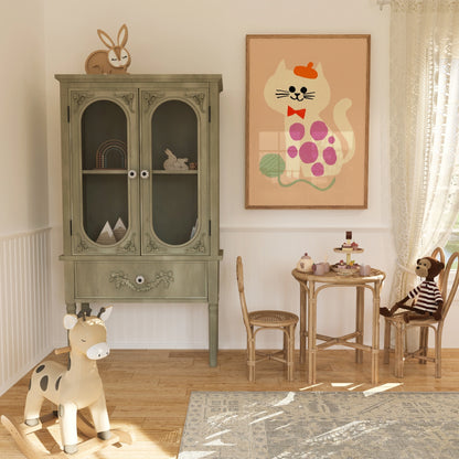 Cat Nursery Print – Cute Kitten Wall Art for Kids Room