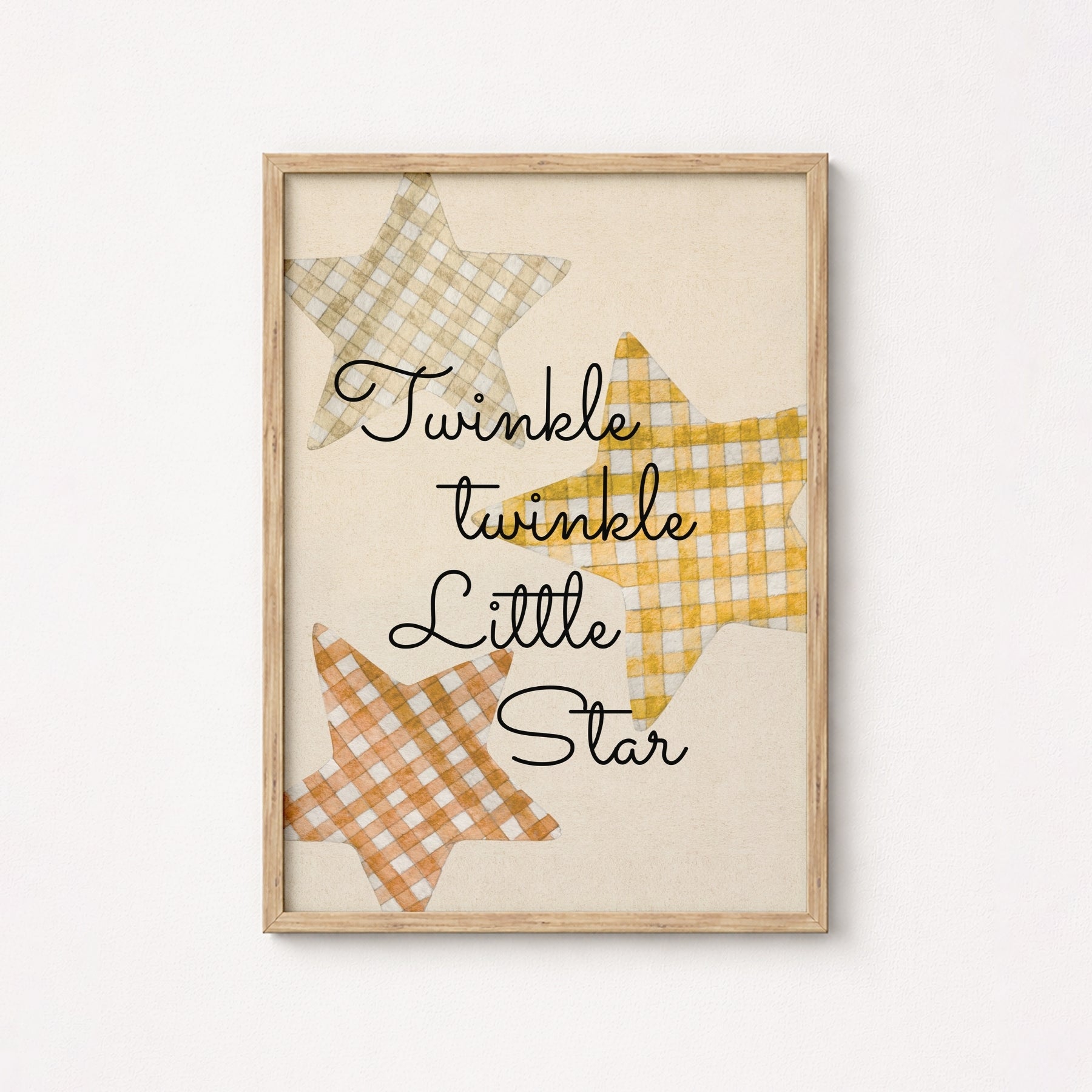 Vintage Gingham Star Wall Art