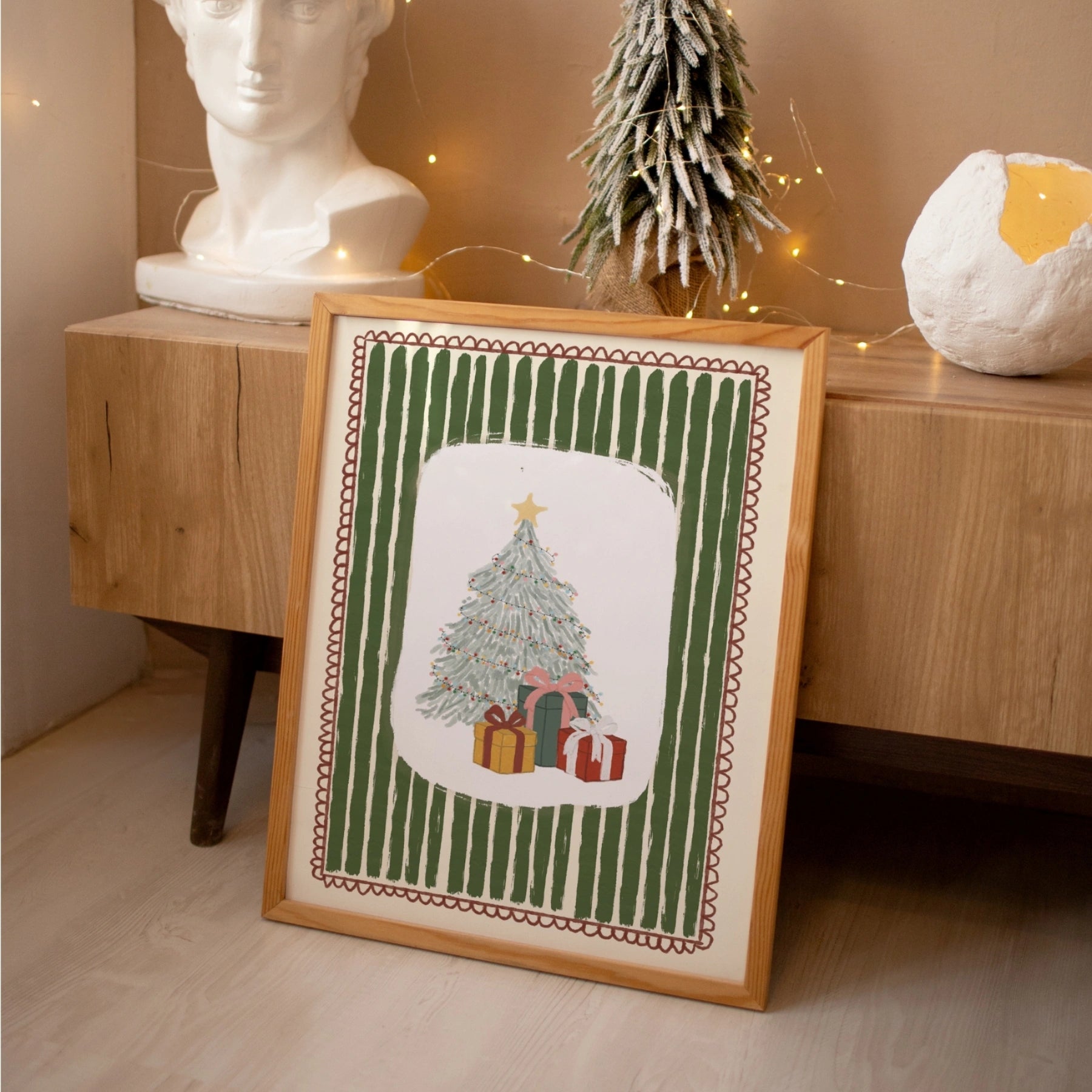 Klassische Weihnachtsbaum-Wandkunst