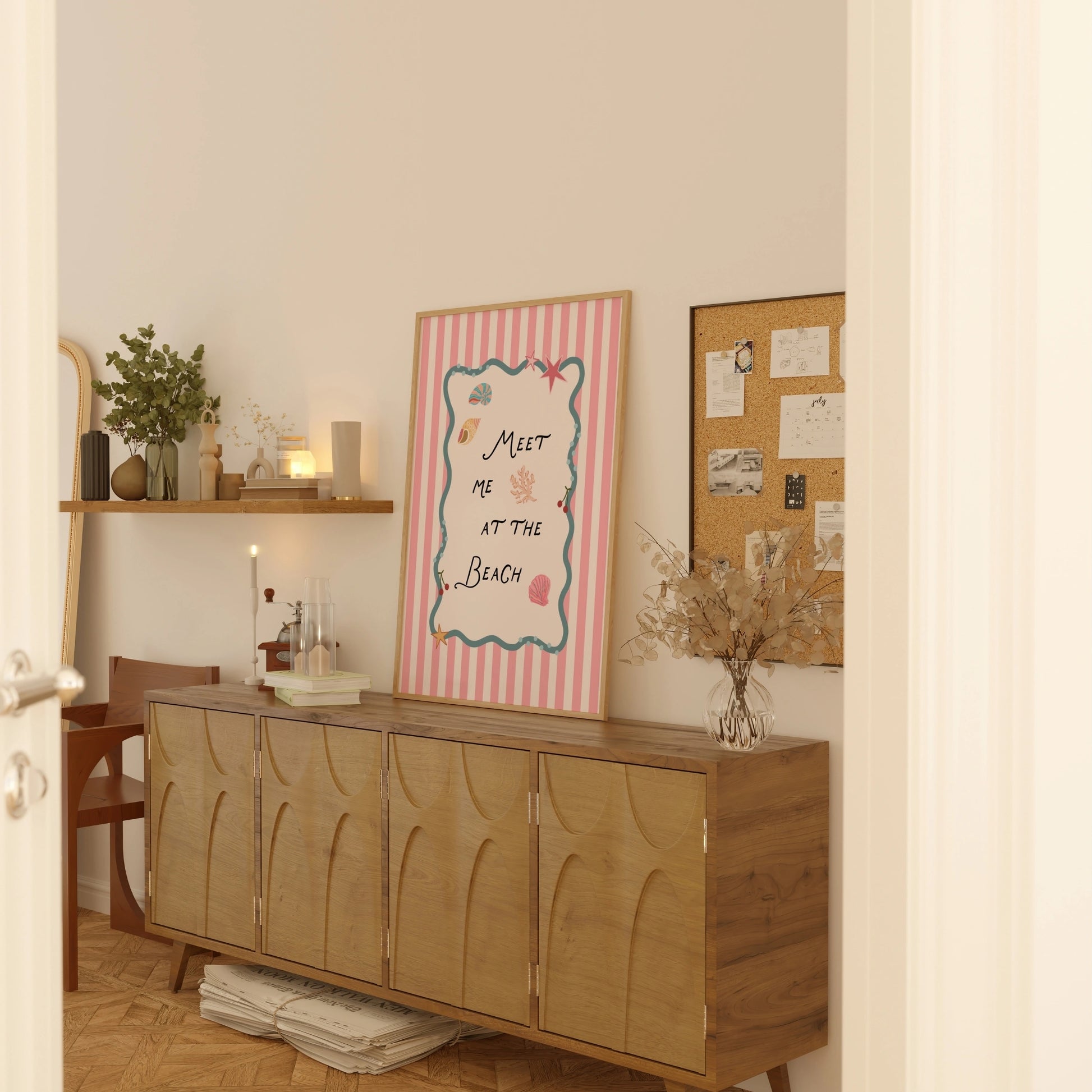 Surf Up Wall Art - Poster colorato con tavola da surf