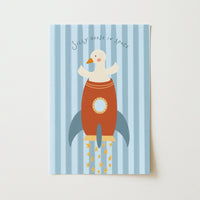 Arte da parete per bambini di Oca buffa nello spazio