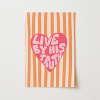 Live by His Truth Print – Christian Heart Wall Art, Christian Wall Decor