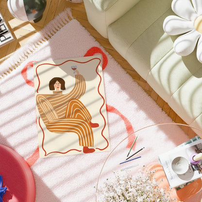 Cheers Moment Boho Wall Art – Playful Lounge Scene