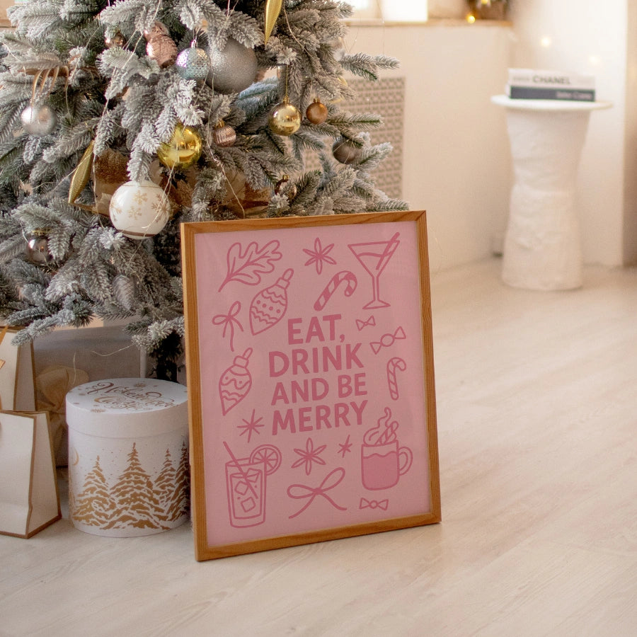 Eat Drink Be Merry – Festive Christmas Party Print