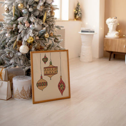 Vintage Christmas Ornaments Print