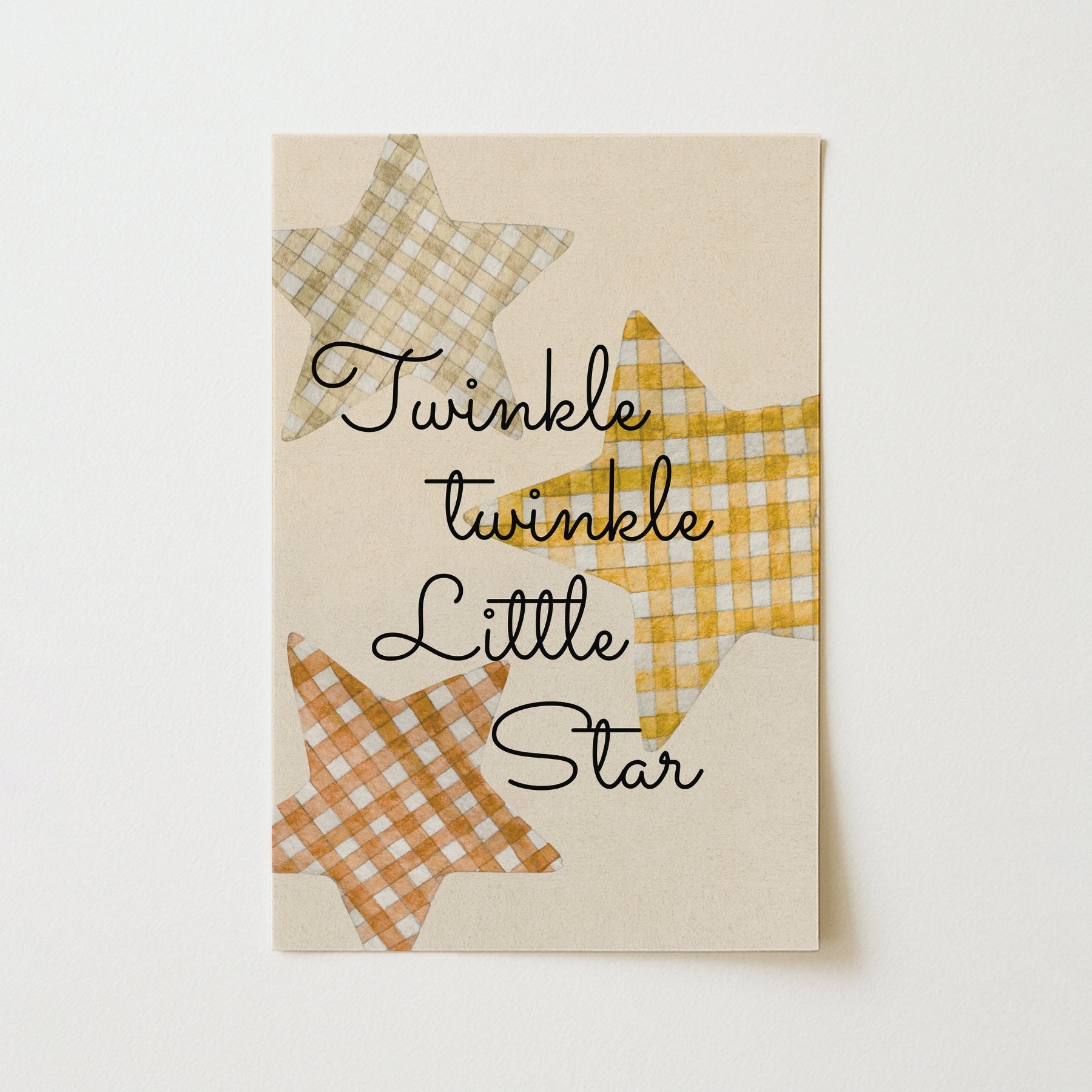 Vintage Gingham Star Wall Art