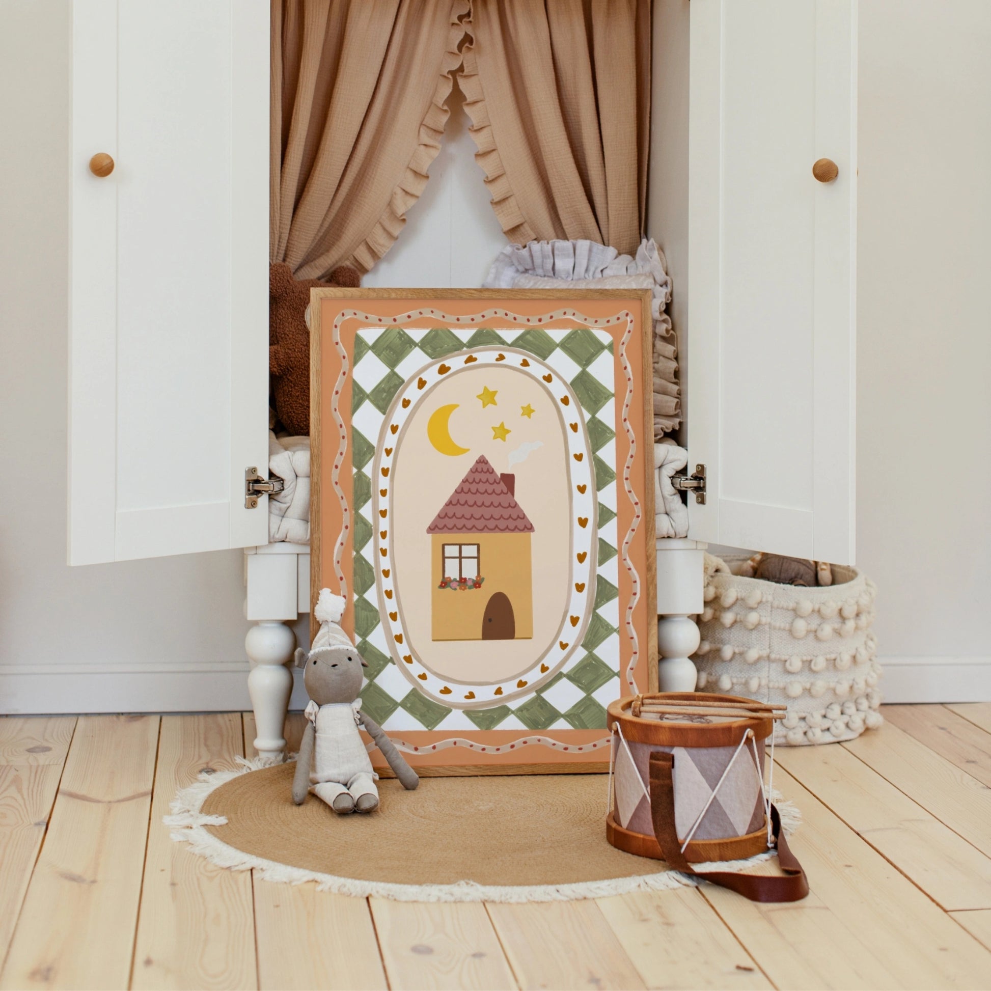 Affiche cottage douillet pour chambre d’enfant