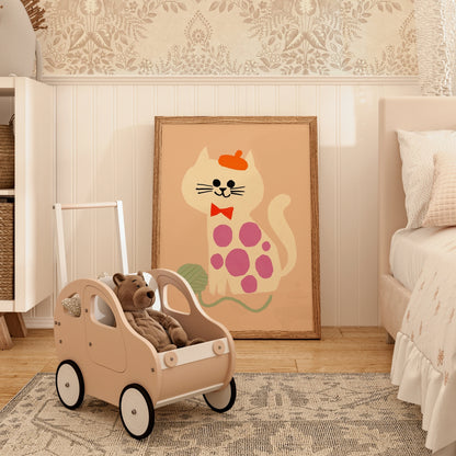 Cat Nursery Print – Cute Kitten Wall Art for Kids Room