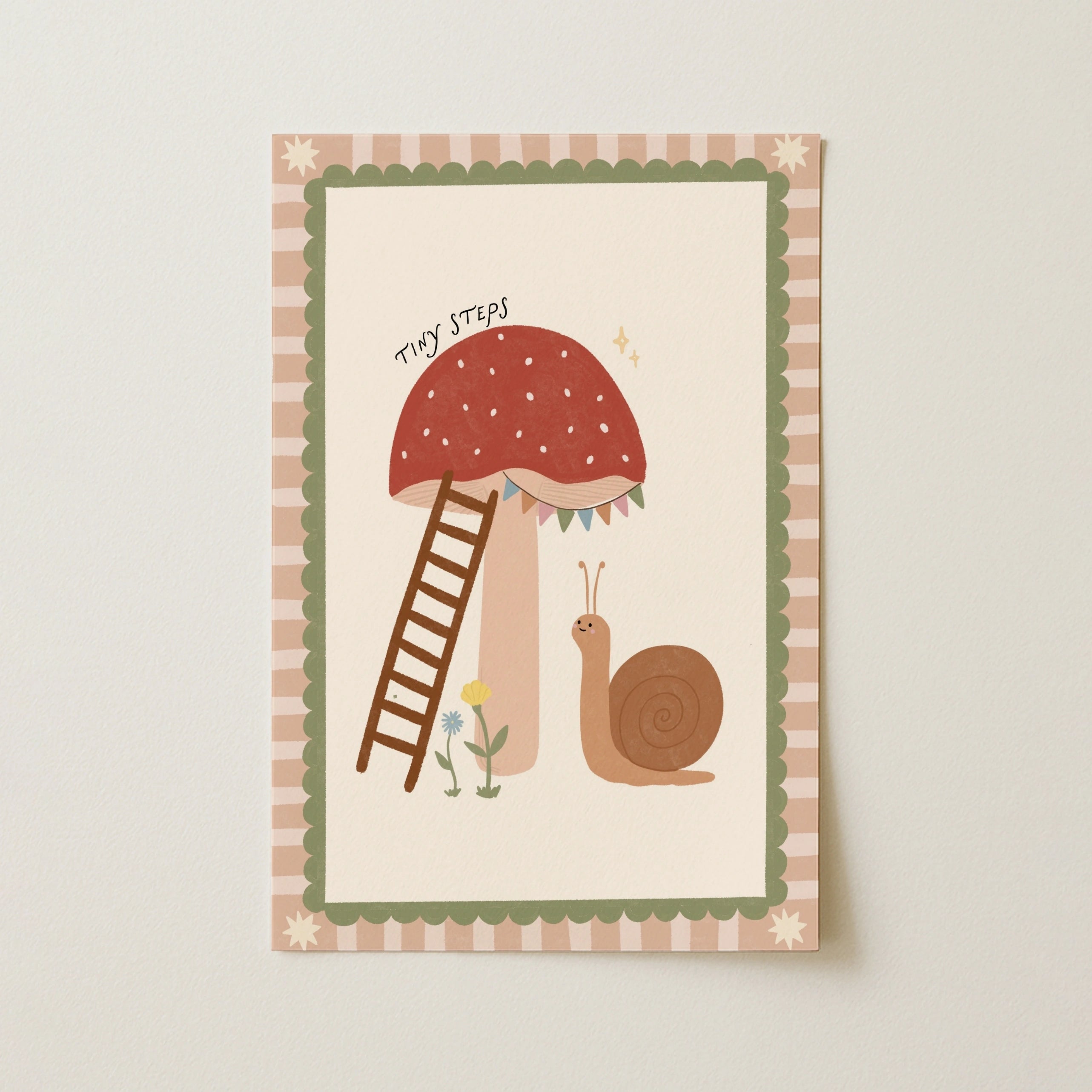 Snail Mushroom Nursery Wall Art