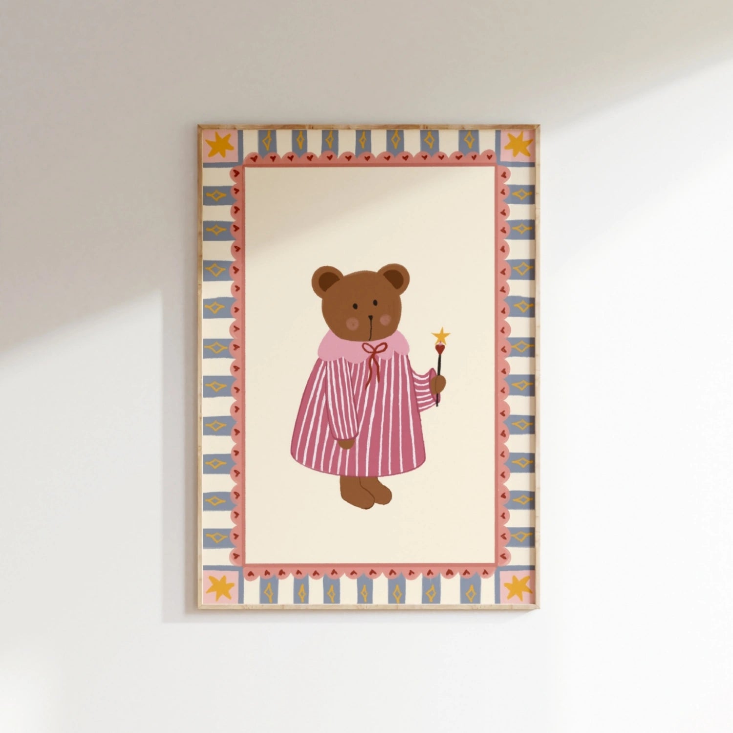 Magic Bear Nursery Print, Girls Room Decor