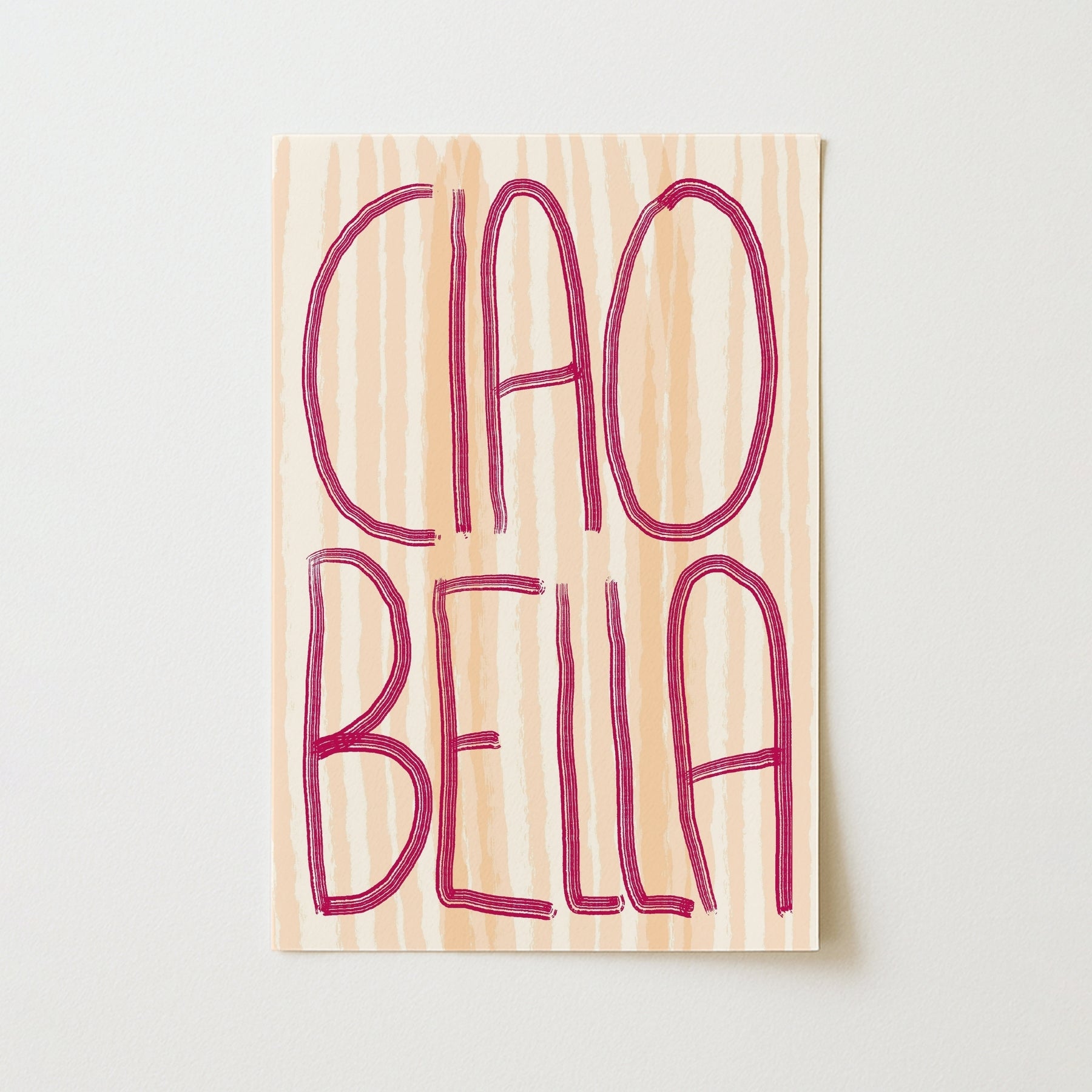 Arte de Pared Ciao Bella – Impresión de Tipografía Italiana Audaz