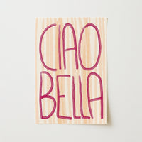 Arte de Pared Ciao Bella – Impresión de Tipografía Italiana Audaz