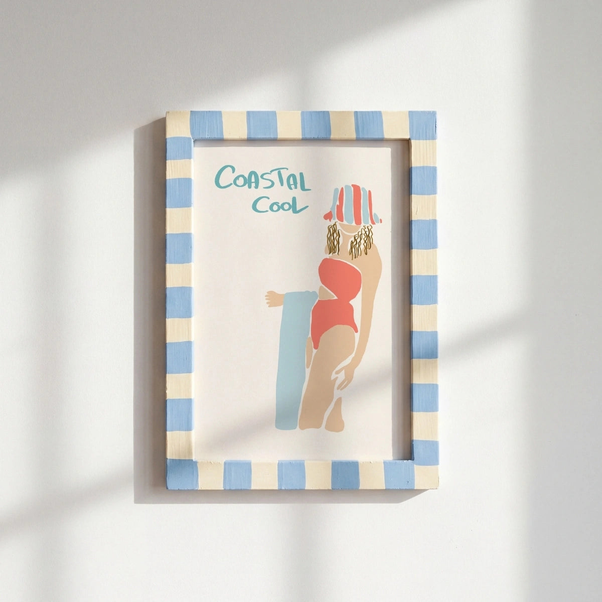 Coastal Cool Wall Art - Preppy Summer Girl Print, Coastal Wall Decor