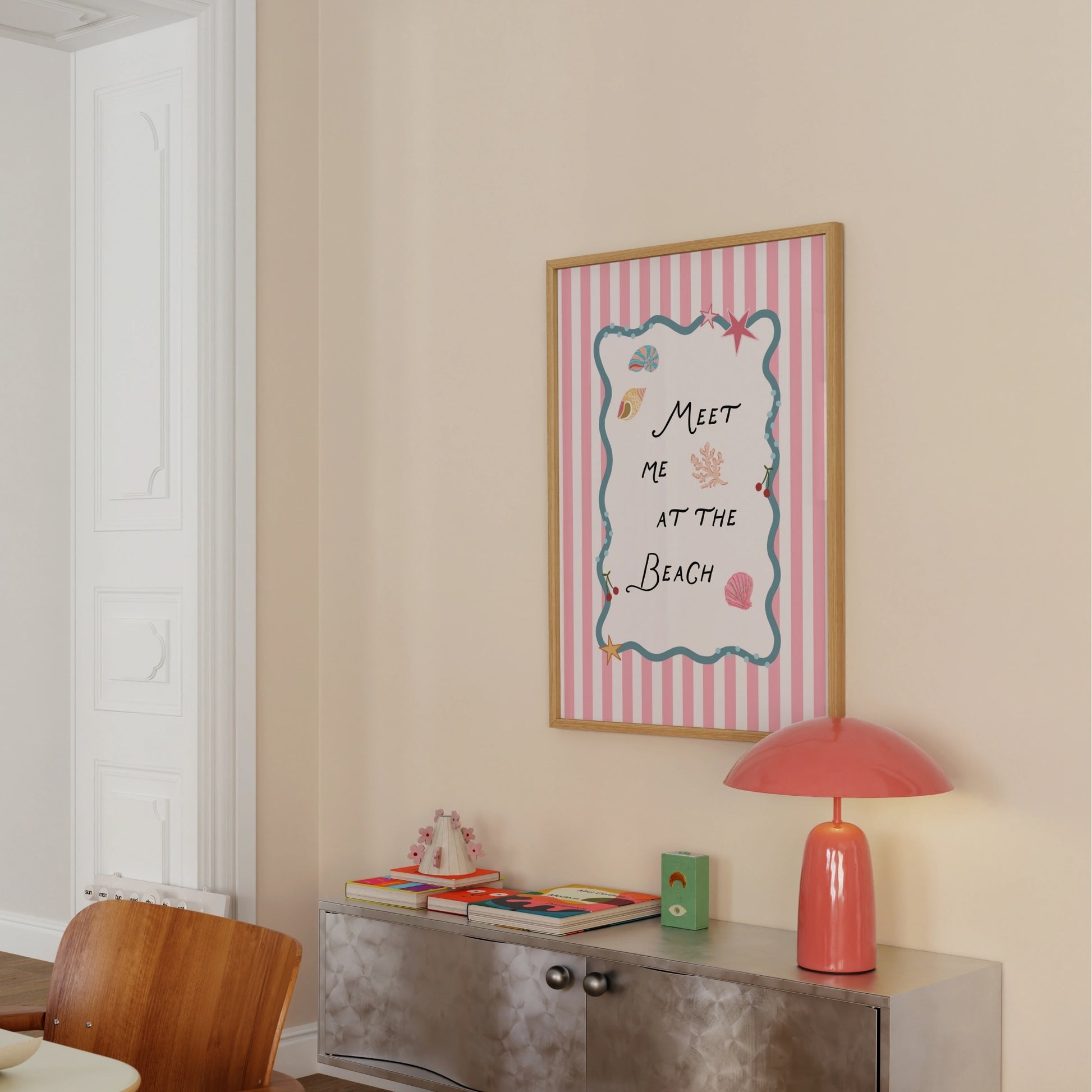 Surf Up Wall Art - Poster colorato con tavola da surf
