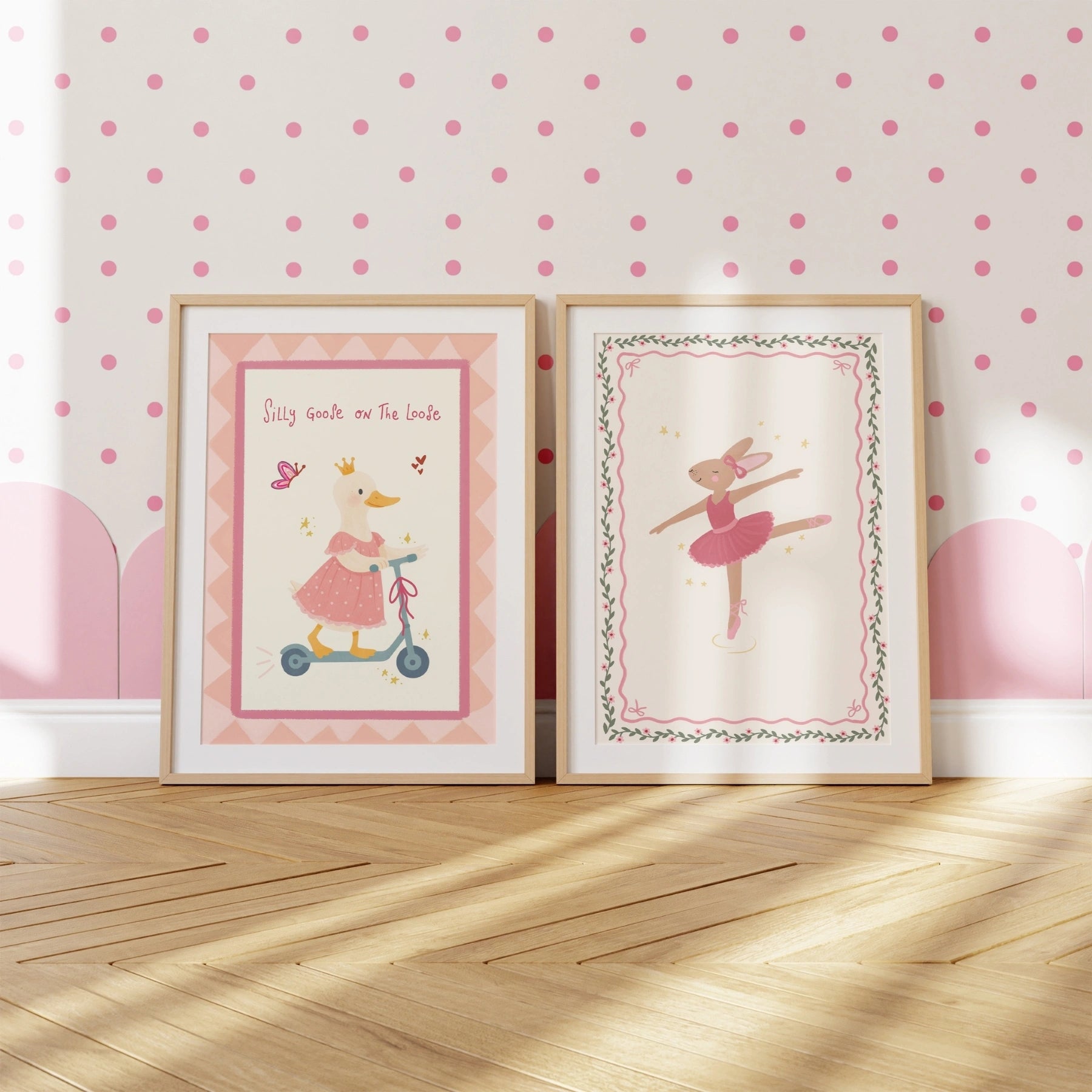 Set di 2 stampe da parete per cameretta bambina