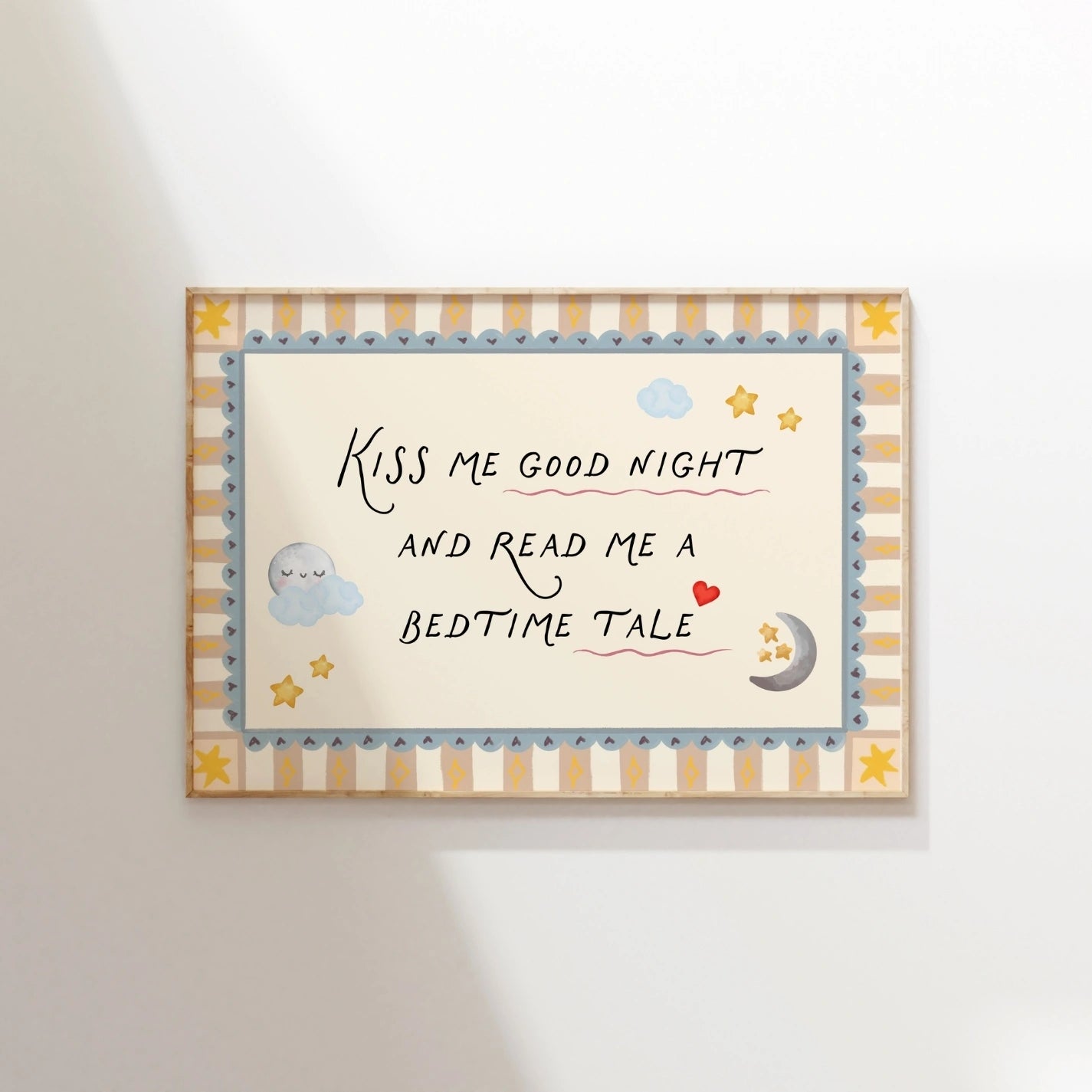 Kiss Me Good Night Nursery Print, Whimsical Kids Decor