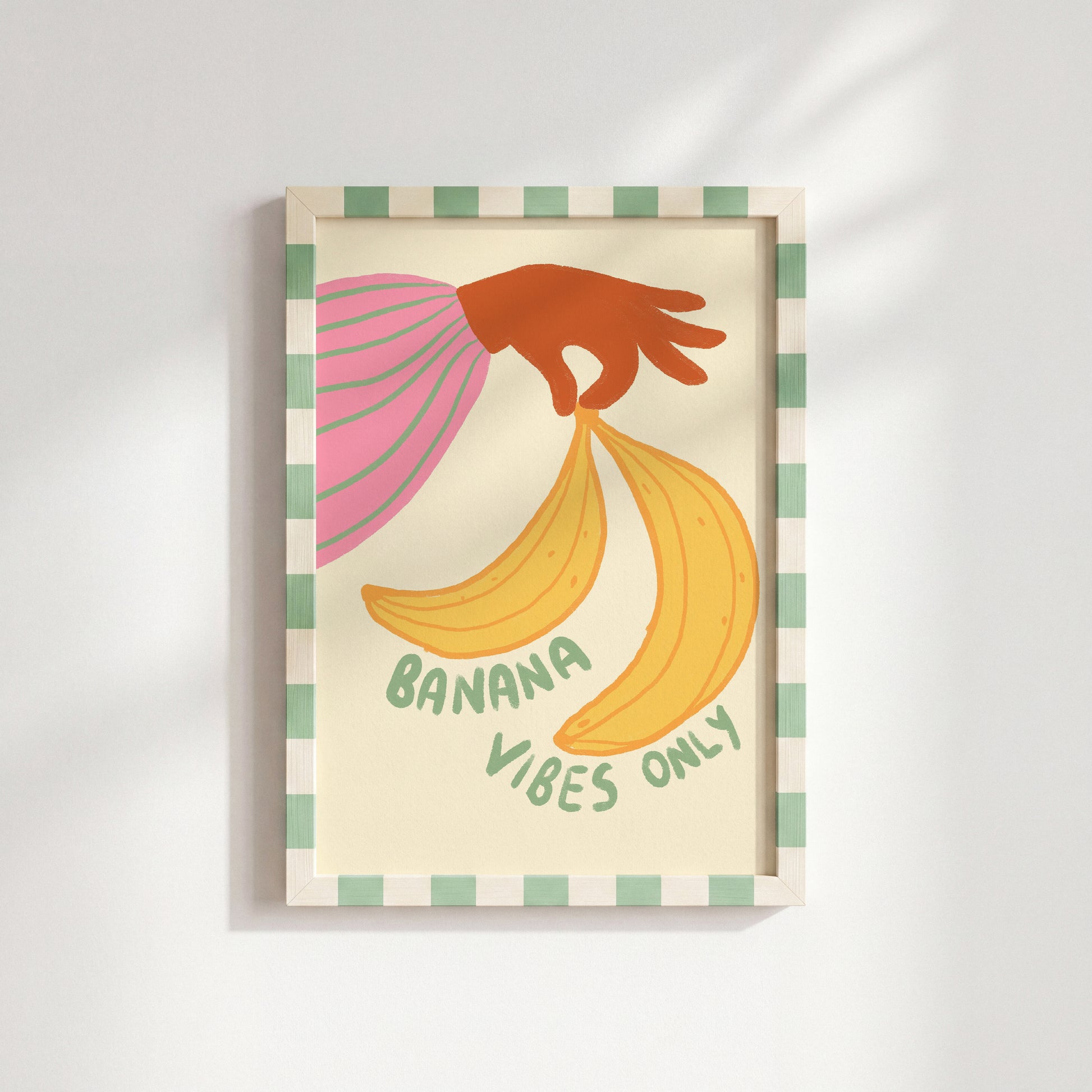 Stampa Banana Vibes – Quadro Frutta Estiva Funky, Decorazione Murale Costiera