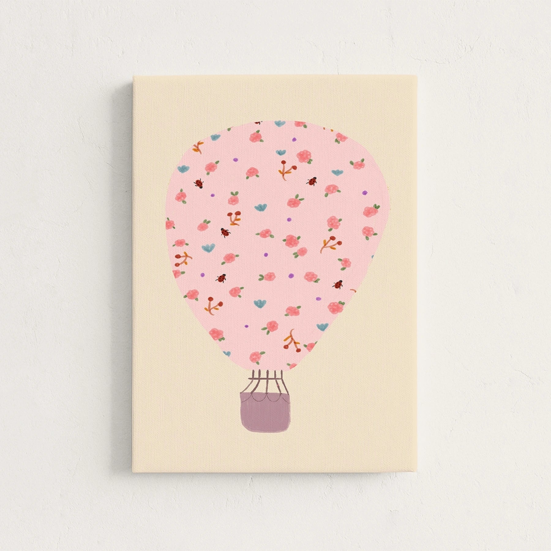 Floral Hot Air Balloon Canvas Wall Art