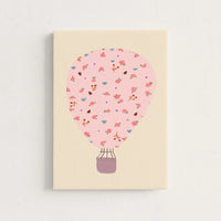 Floral Hot Air Balloon Canvas Wall Art