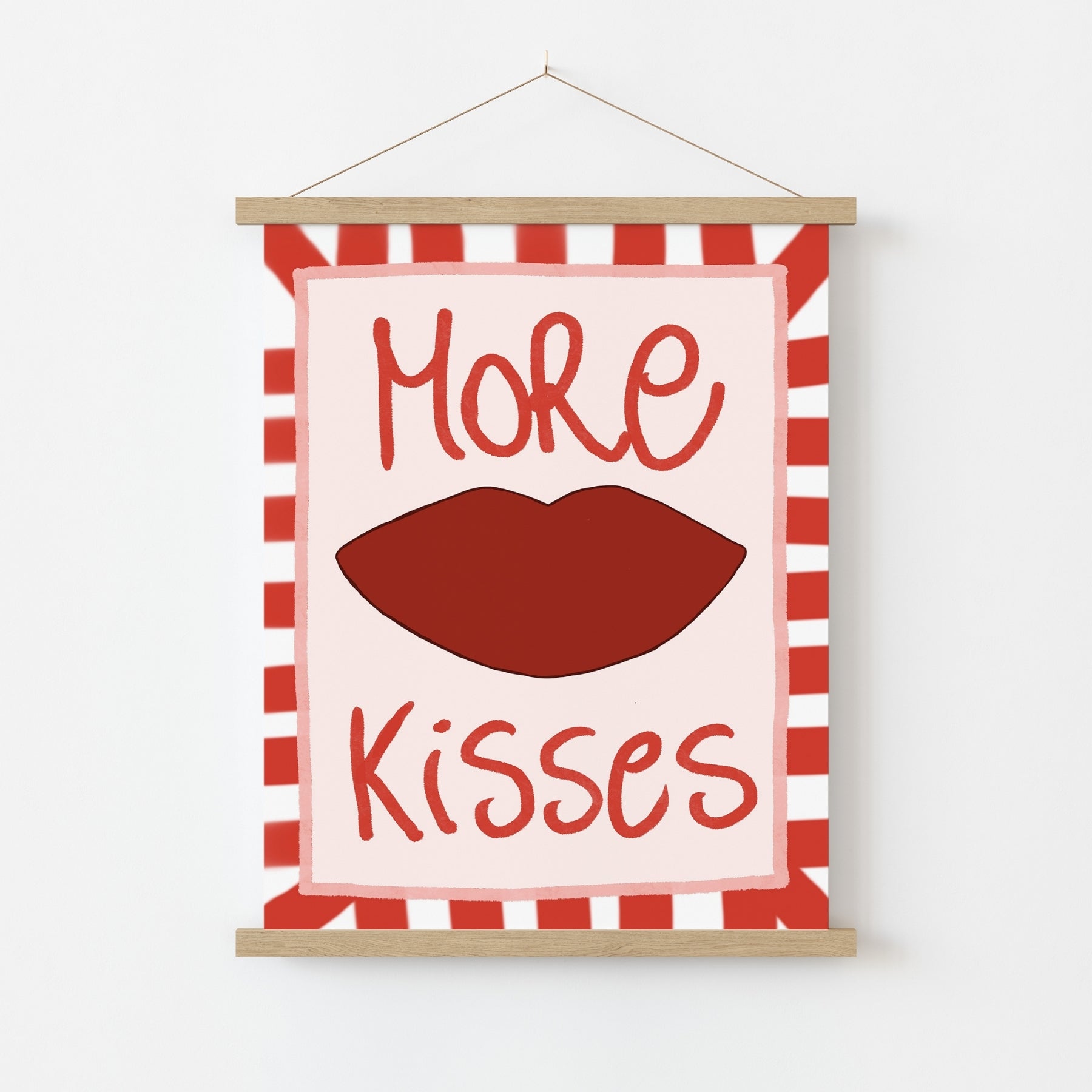 More Kisses Wall Art – Bold Red Lips Poster