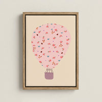 Floral Hot Air Balloon Canvas Wall Art