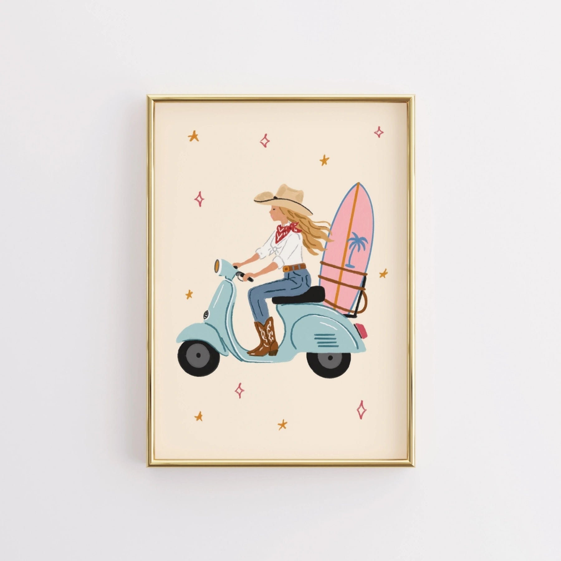 Vespa Surf Poster