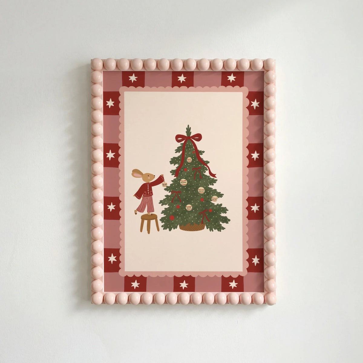 Hase schmückt den Weihnachtsbaum – Weihnachtsposter