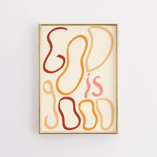 God Is Good Christian Wall Art – Abstract Bible Quote Print