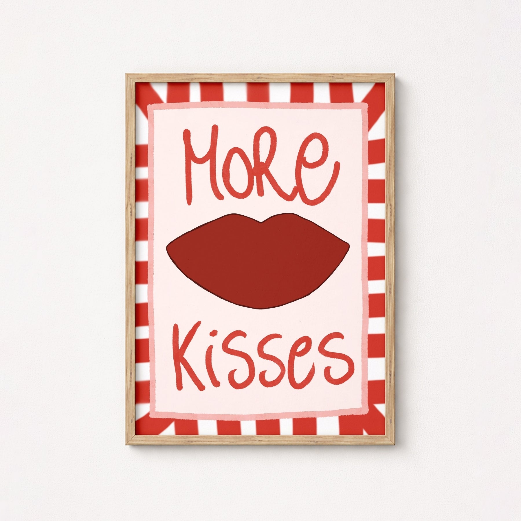 More Kisses Wall Art – Bold Red Lips Poster