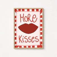 More Kisses Wall Art – Bold Red Lips Poster