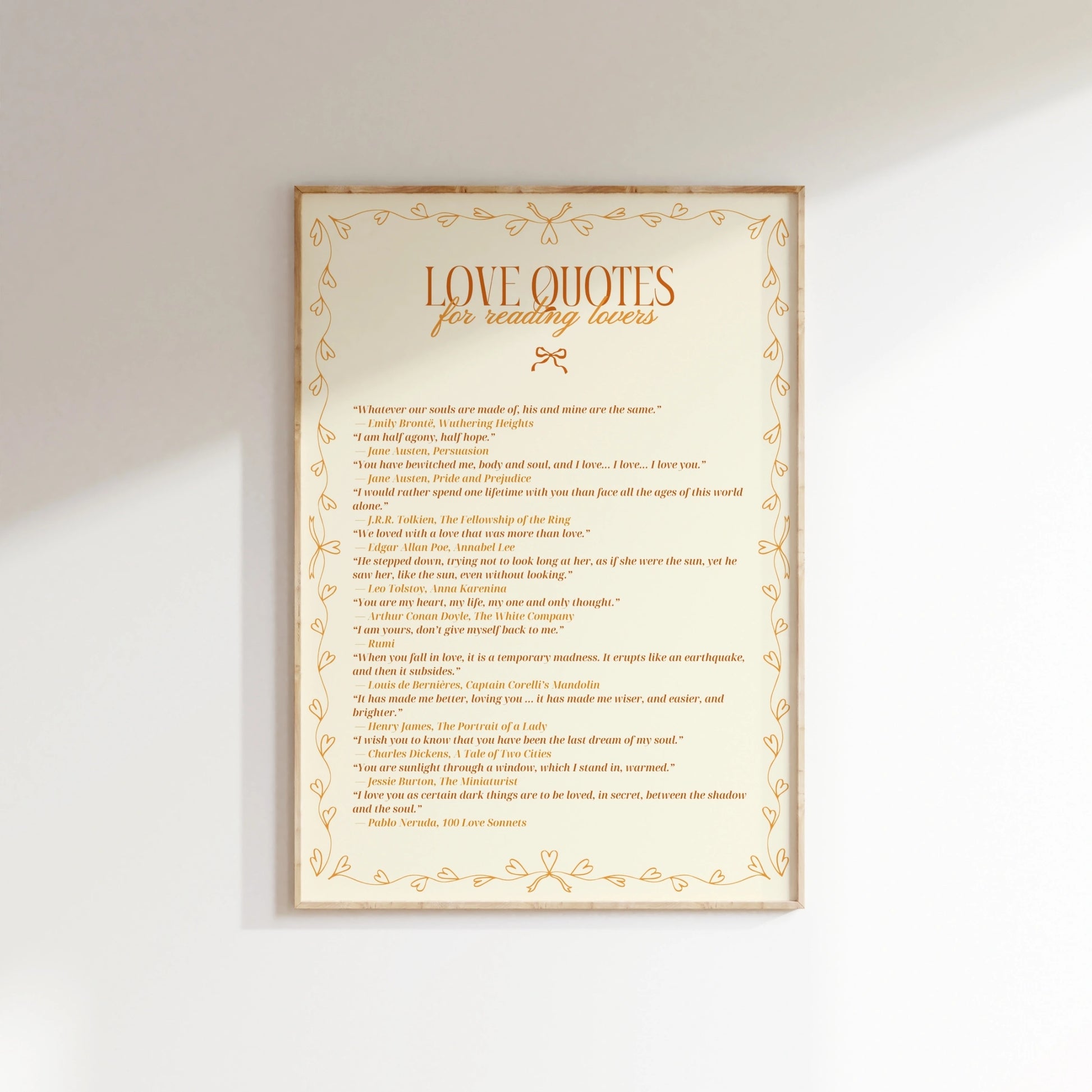 Love Quotes Print – Romantic Literary Wall Art