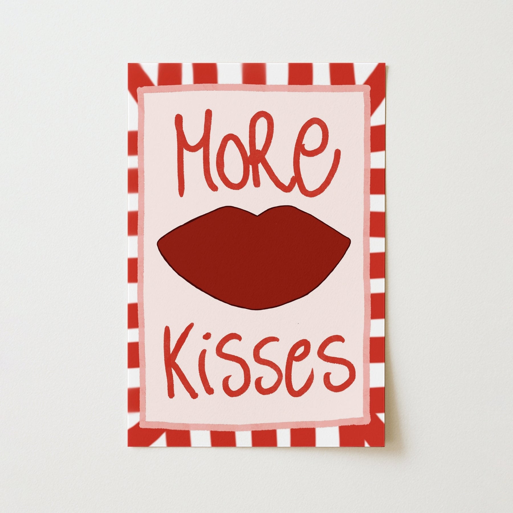 More Kisses Wall Art – Bold Red Lips Poster