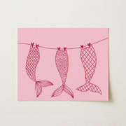 Pink Mermaid Tails – Coastal Wall Art