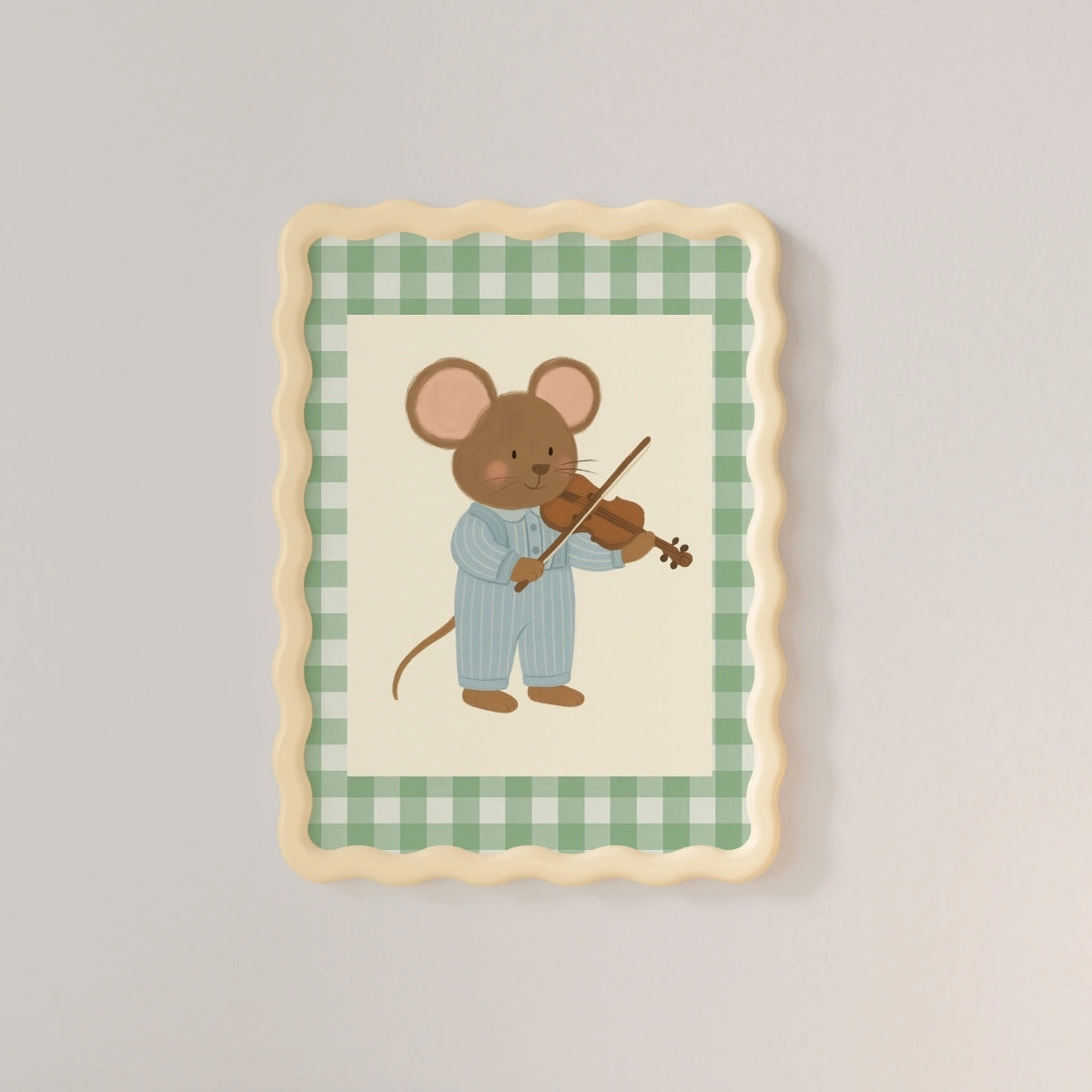 Mouse Playing Violin, Colorful Kids Decor