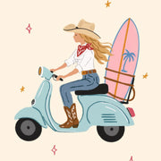 Vespa Surf – Arte de pared costera