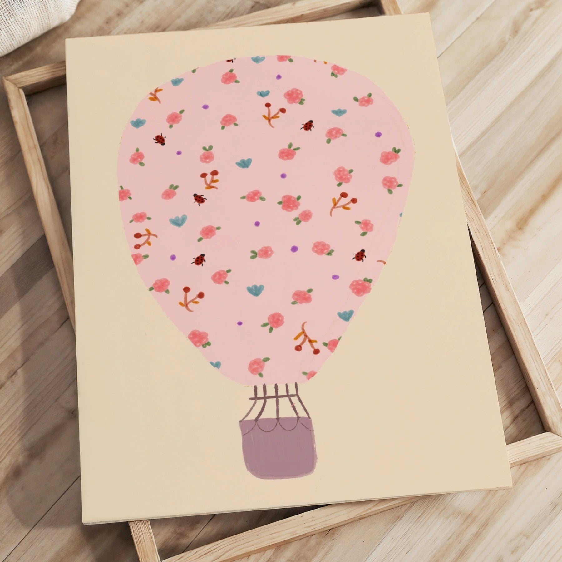 Floral Hot Air Balloon Canvas Wall Art