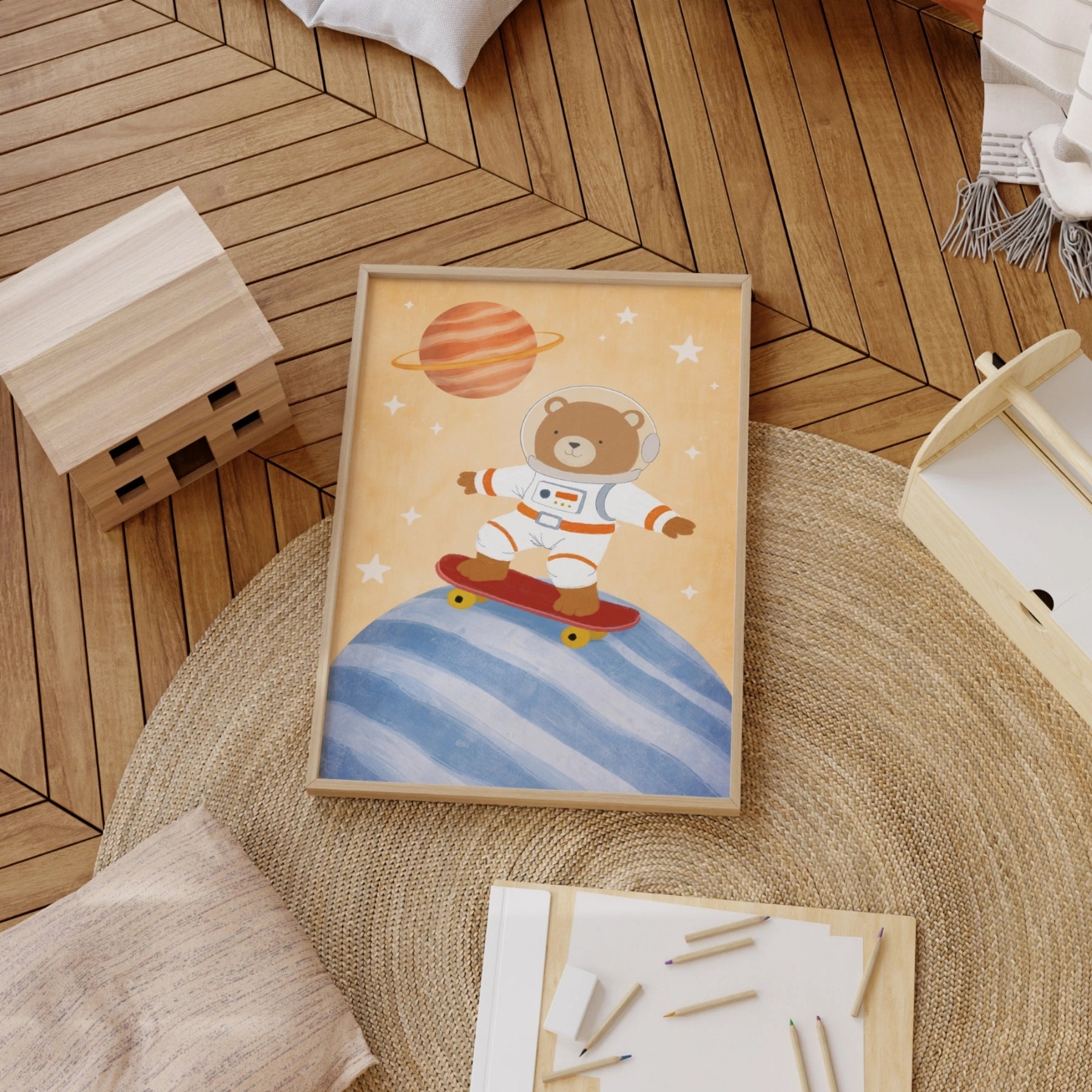 Decorazione camera per bambini dello spazio