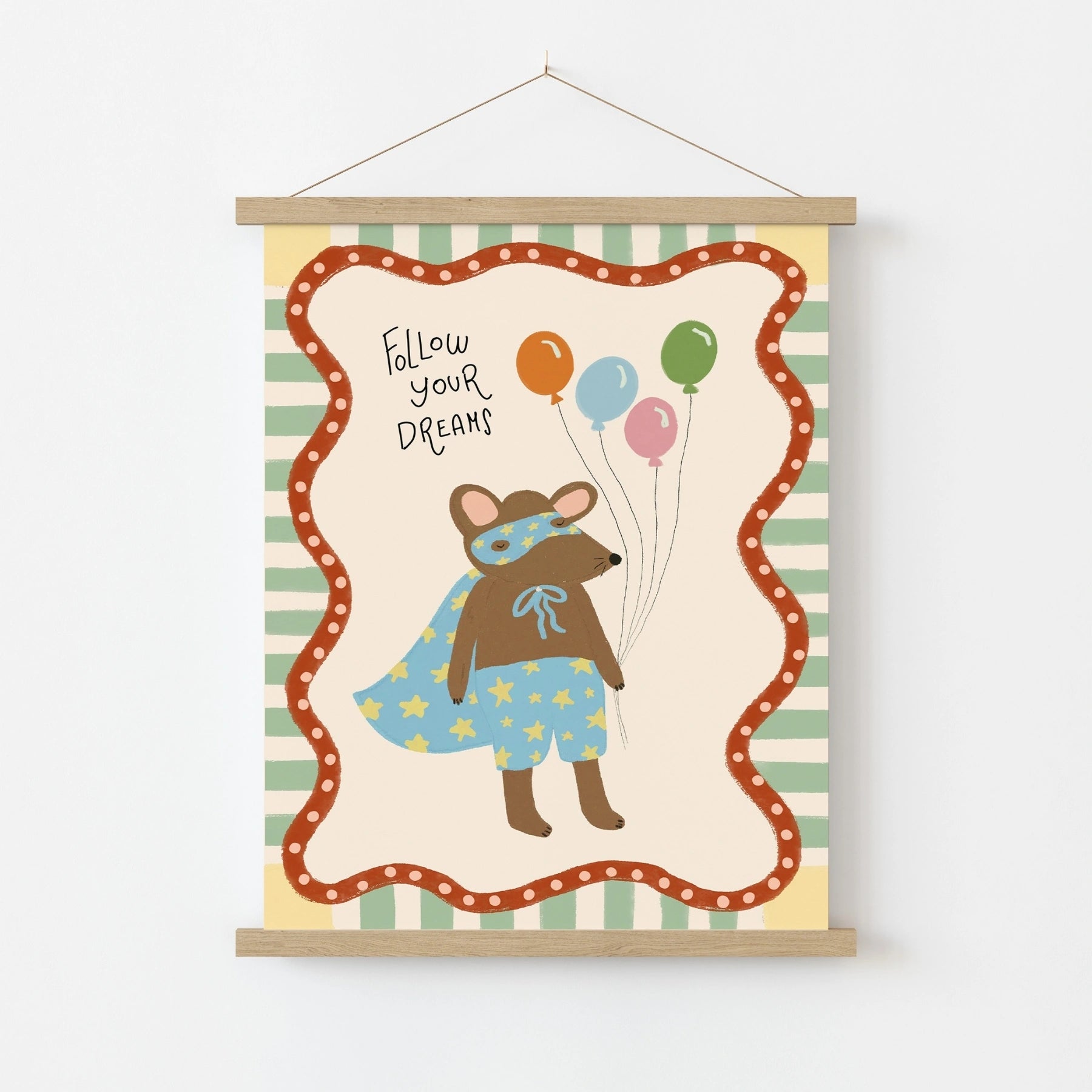 Follow Your Dreams Nursery Wall Art, Colorful Kids Decor