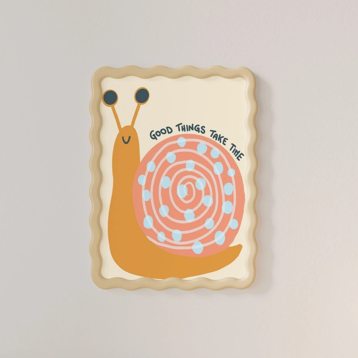 Snail Nursery Print - Good Things Take Time Wall Art, Colorful Kids Decor