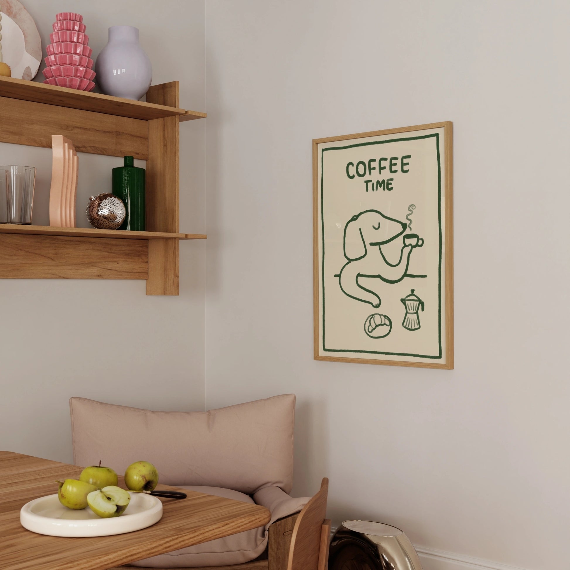 Decorazione murale per la tavola da pranzo italiana – Stampa di pasta, vino e cucina