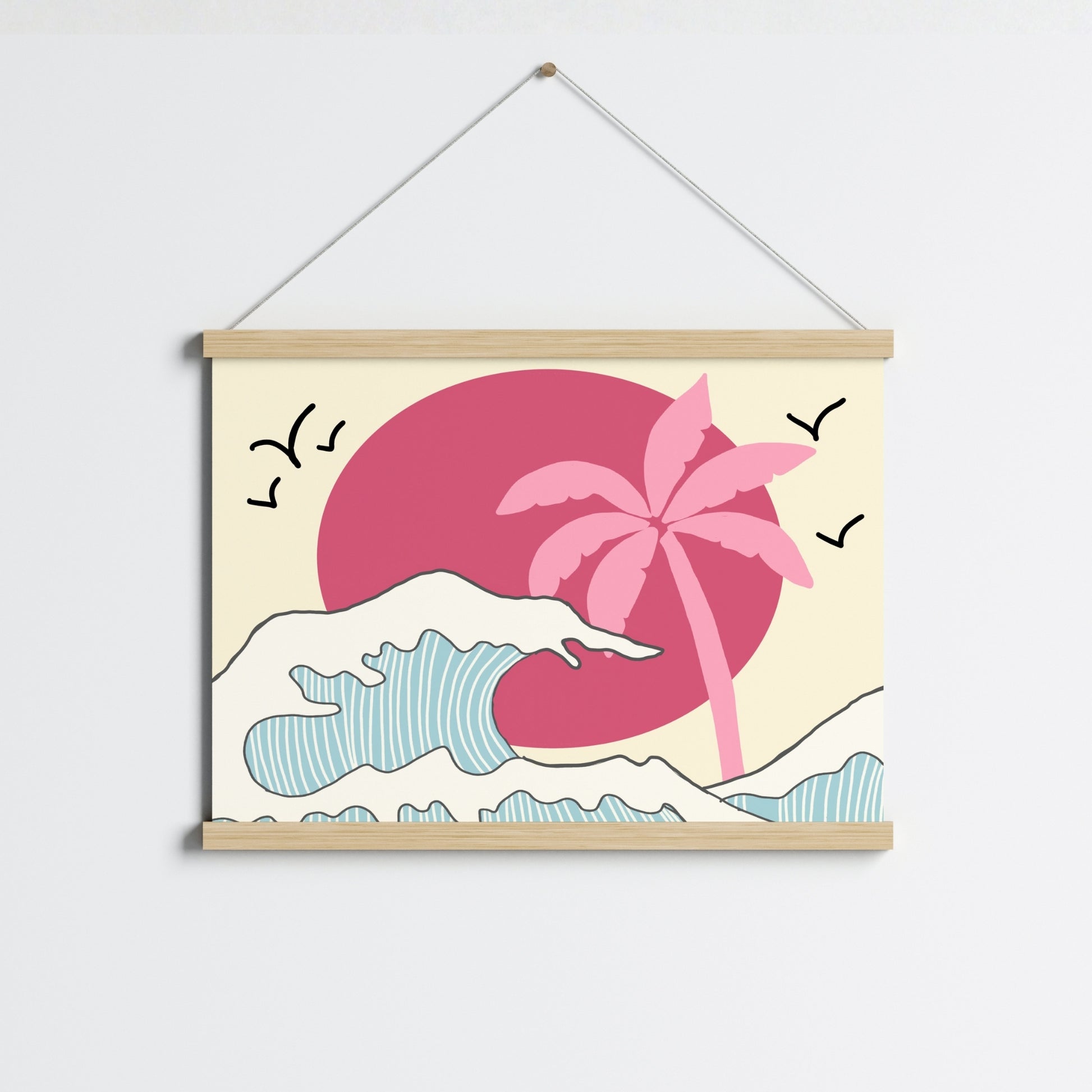 Tropical Wave Print – Retro Coastal Wall Art