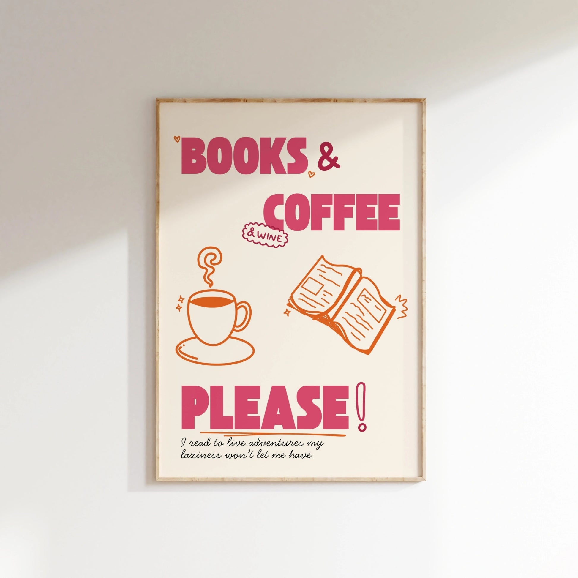 Impression Livres et café – Décoration murale amusante pour les amoureux des livres