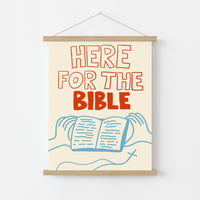 Arte de Pared Cristiano Here for the Bible – Impresión Audaz de Lectura de Escritura, Decoración Cristiana de Pared