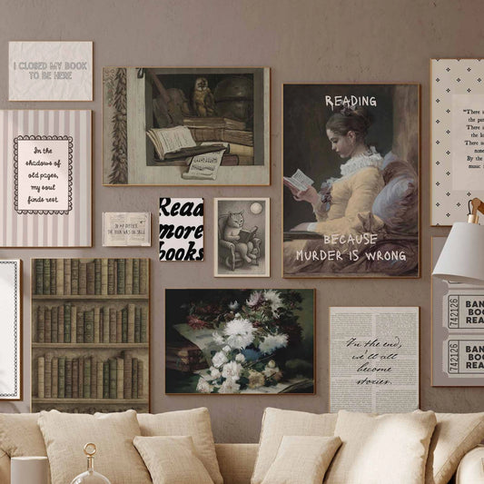 Handmade Dark Academia Bookish Decor, over 70 prints