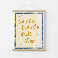 Décoration murale « Brillez, scintillez, petite étoile » – Citation imprimée pour chambre de bébé