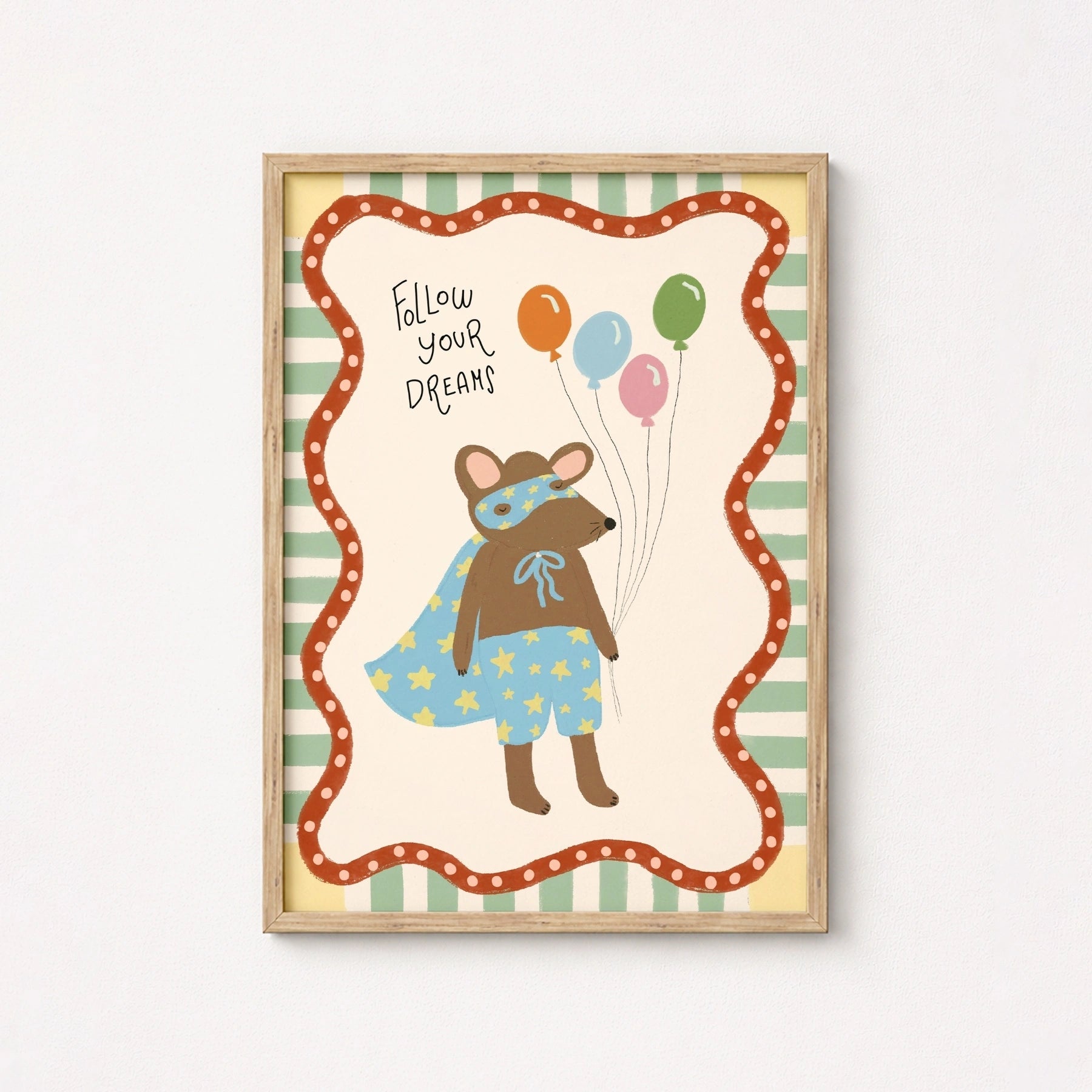 Follow Your Dreams Nursery Wall Art, Colorful Kids Decor